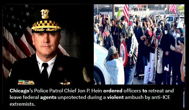 Chicago Cops Ordered to Stand Down in the Face of Violent Attacks Against ICE Agents