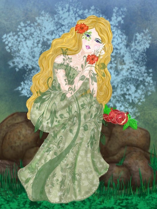 Free Persephone Pomegranate illustration and picture