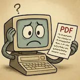 AI Generate art of a computer failing to read a PDF