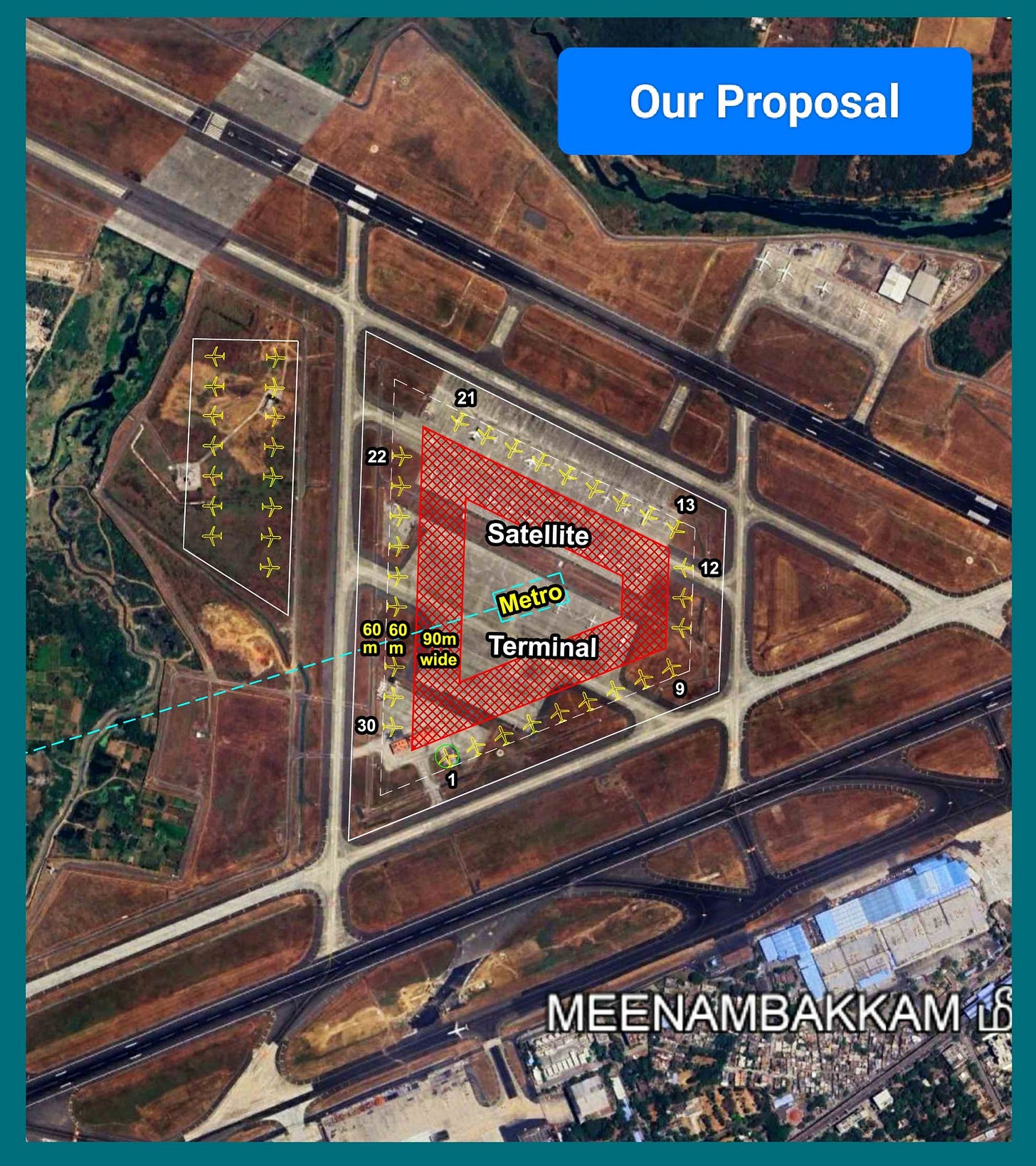 Dayanand Krishnan on X: "@RKRadhakrishn @AAI_Official @ChennaiAirport  @RamMNK Hope Minister Civil Aviation helps for a 120 acres - Satellite  Terminal as planned which can have more than 30 Aerobridges with  Underground Space