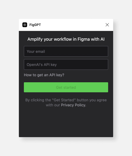 FigGPT login screen