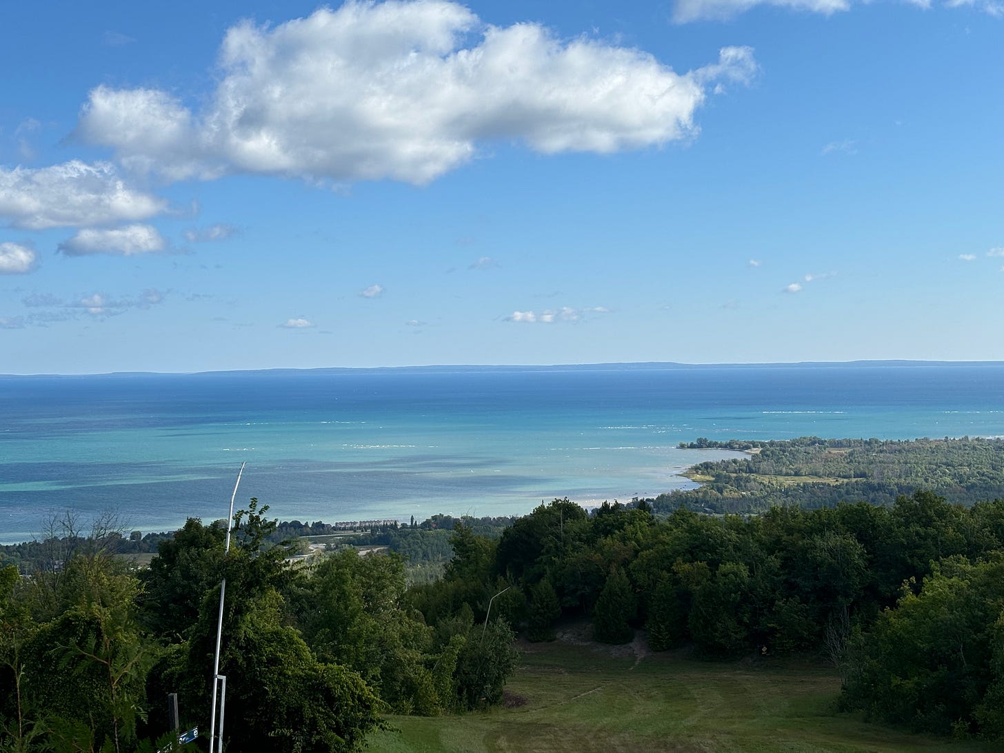 View of Georgian Bay from the top of the Niagara Escarpment