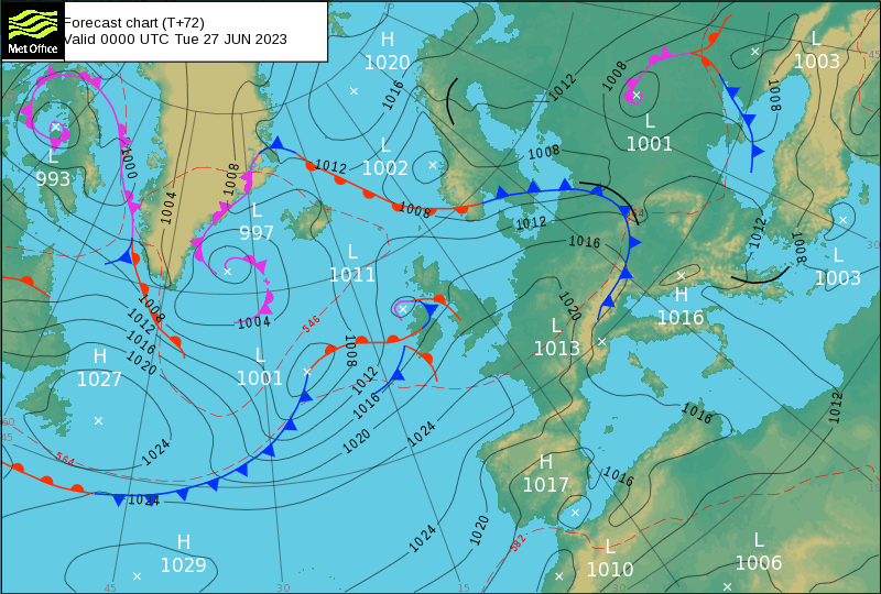 Surface pressure - Forecast chart