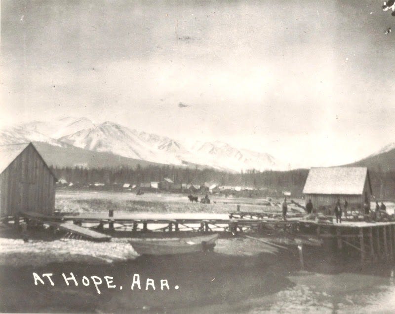 Hope, Alaska during the Turnagain gold rush.