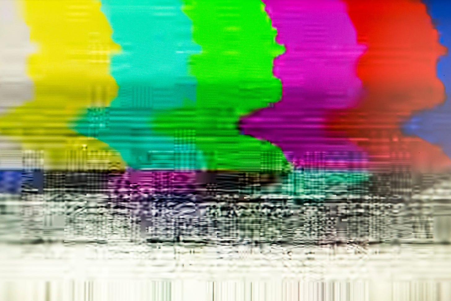 an old-fashioned TV test pattern with static and distortion