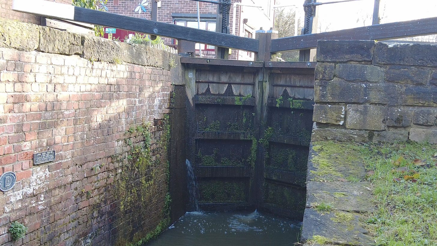 Lock gates at Tapton Lock Chesterfield. Lock gates at Tapton Lock Chesterfield.