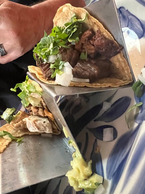 Frida’s menu and tacos and enchiladas