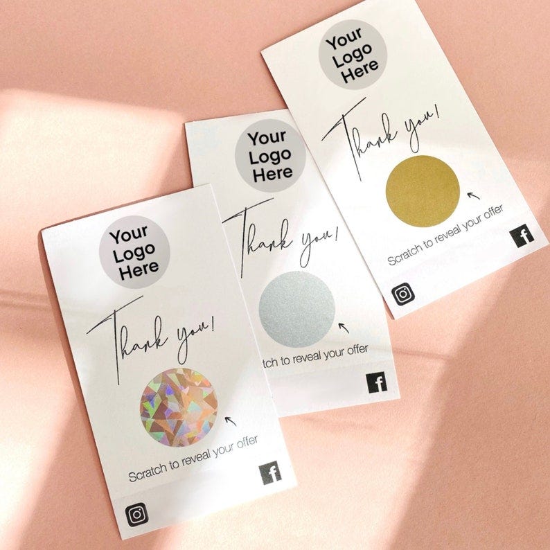 Personalised business scratch cards  holographic gold or image 3
