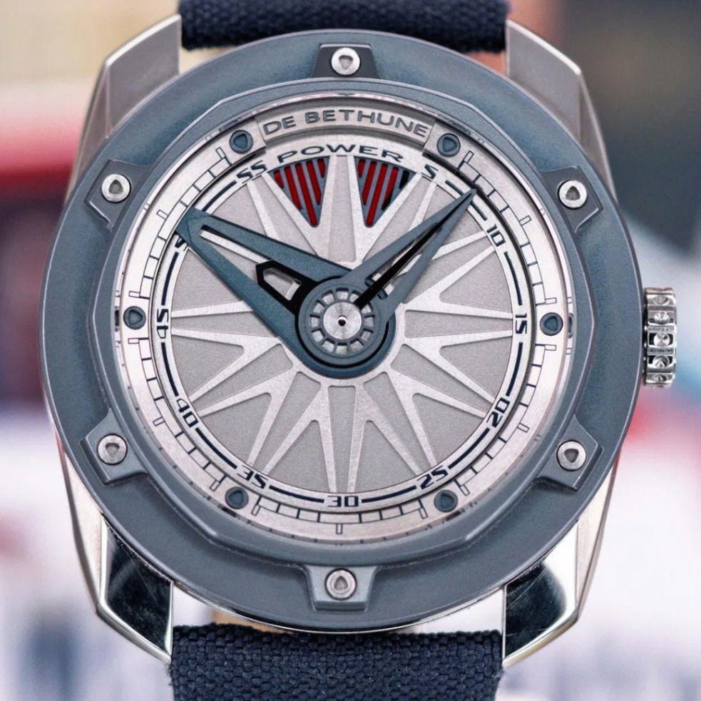 De Bethune DB24 Vetrois Power Reserve 48 Titanium / Silvered / Strap - Limited to 50 Pieces DB24TIS1Z3 Listing Image 1 De Bethune DB24 Vetrois Power Reserve 48 Titanium / Silvered / Strap - Limited to 50 Pieces DB24TIS1Z3 Listing Image 1