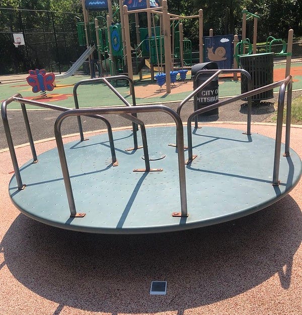 Playground equipment at Revenue Park. 