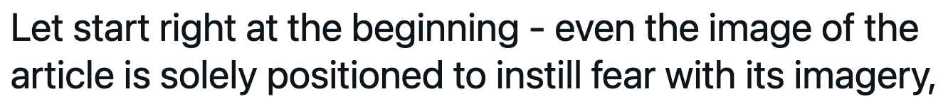 text says Let start right at the beginning even the image of the article is solely positioned to instill fear with its imagery text says Let start right at the beginning even the image of the article is solely positioned to instill fear with its imagery