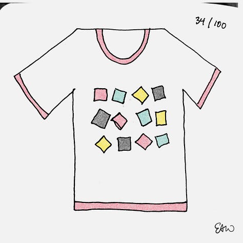 Even more t-shirt thumbnail sketches in a square grid