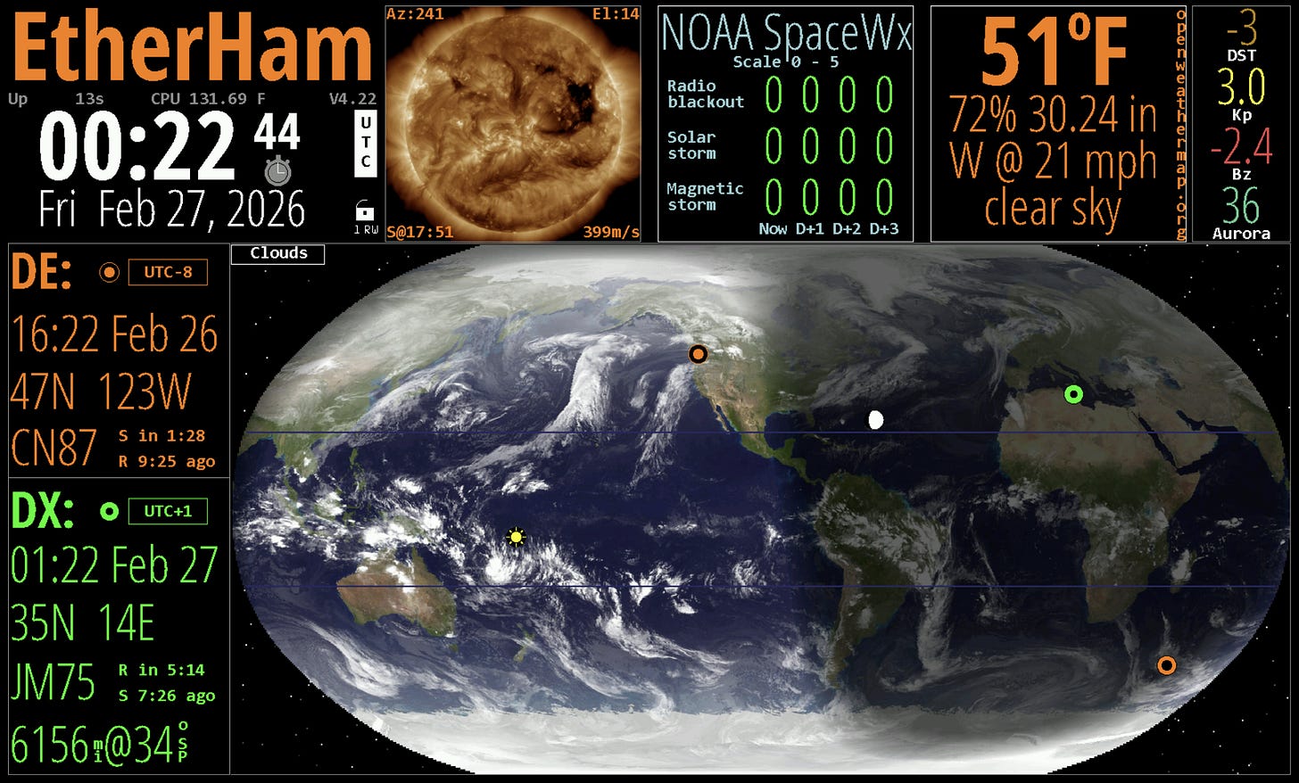 My HamClock using the OHB backend