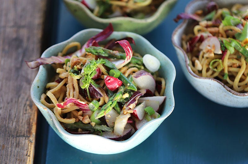 Cool Peanut Noodles with Crunchy Vegetables