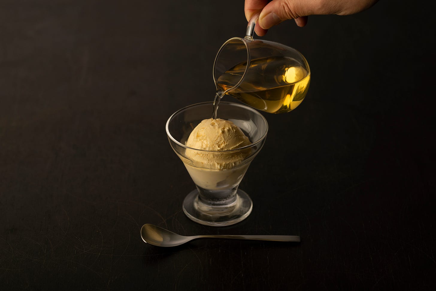 Icecream and aged sake