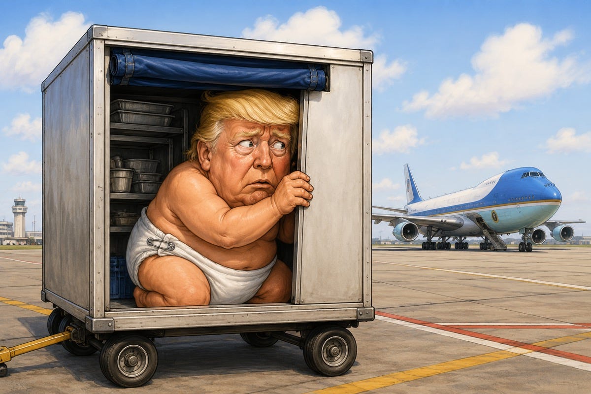 trump cowers in cartering cart trump cowers in cartering cart