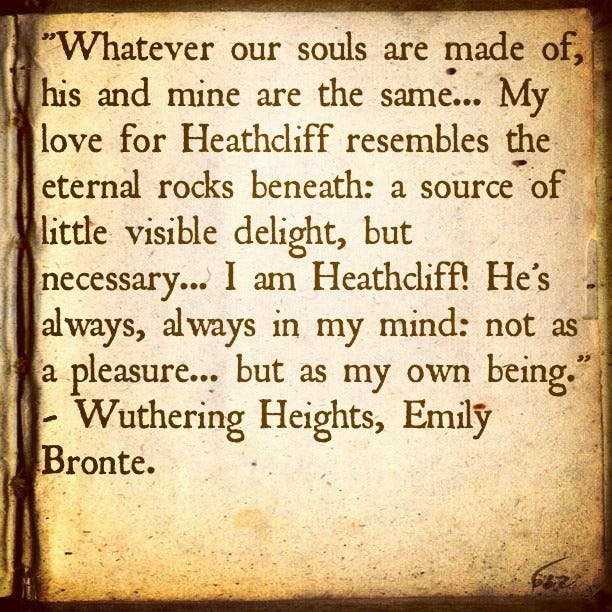 Wuthering Heights Quotes on an Old Book