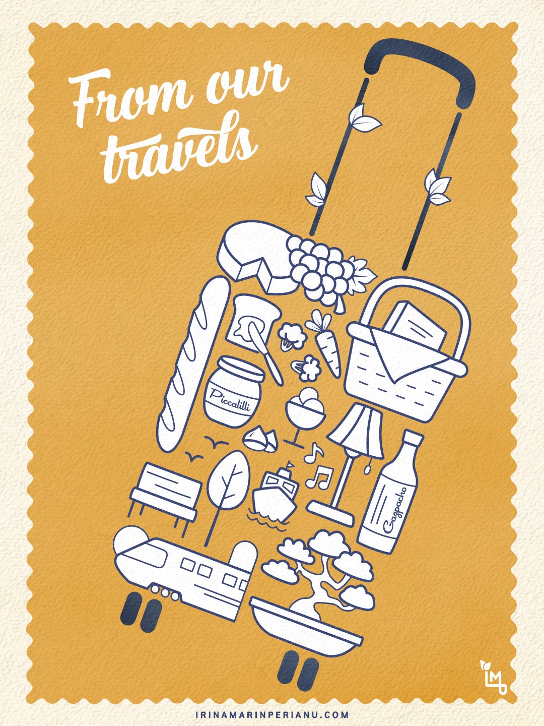 Monday Postcard illustration - From our travels