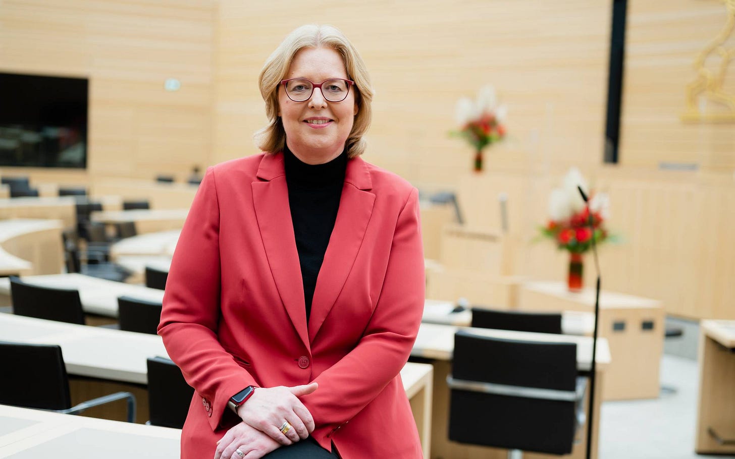 Sprach über Demokratie: Bundestagspräsidentin Bärbel Bas.
