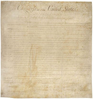 The bill of rights as it was created on September 25, 1789 The bill of rights as it was created on September 25, 1789