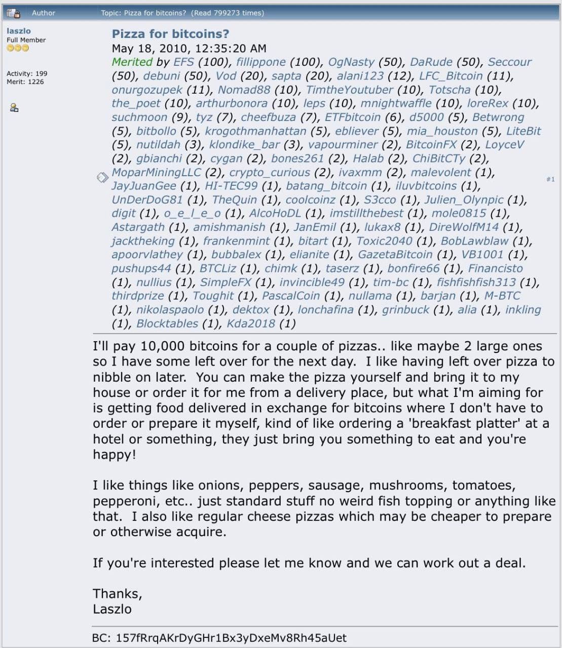 Peticion Laszlo Pizza Bitcoin Peticion Laszlo Pizza Bitcoin