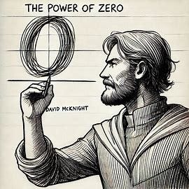 Draw a line drawing of  the book "The Power of Zero" by David McKnight. Image 4 of 4