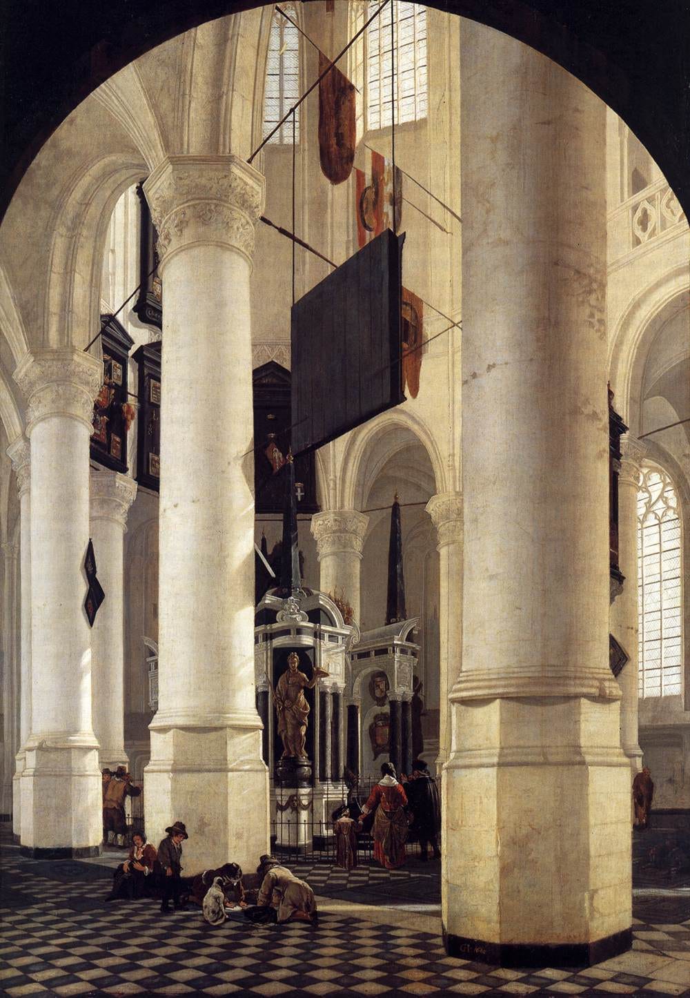 Houckgeest's view of the tomb of William the Silent seen on a slant between two white columns in Delft Houckgeest's view of the tomb of William the Silent seen on a slant between two white columns in Delft
