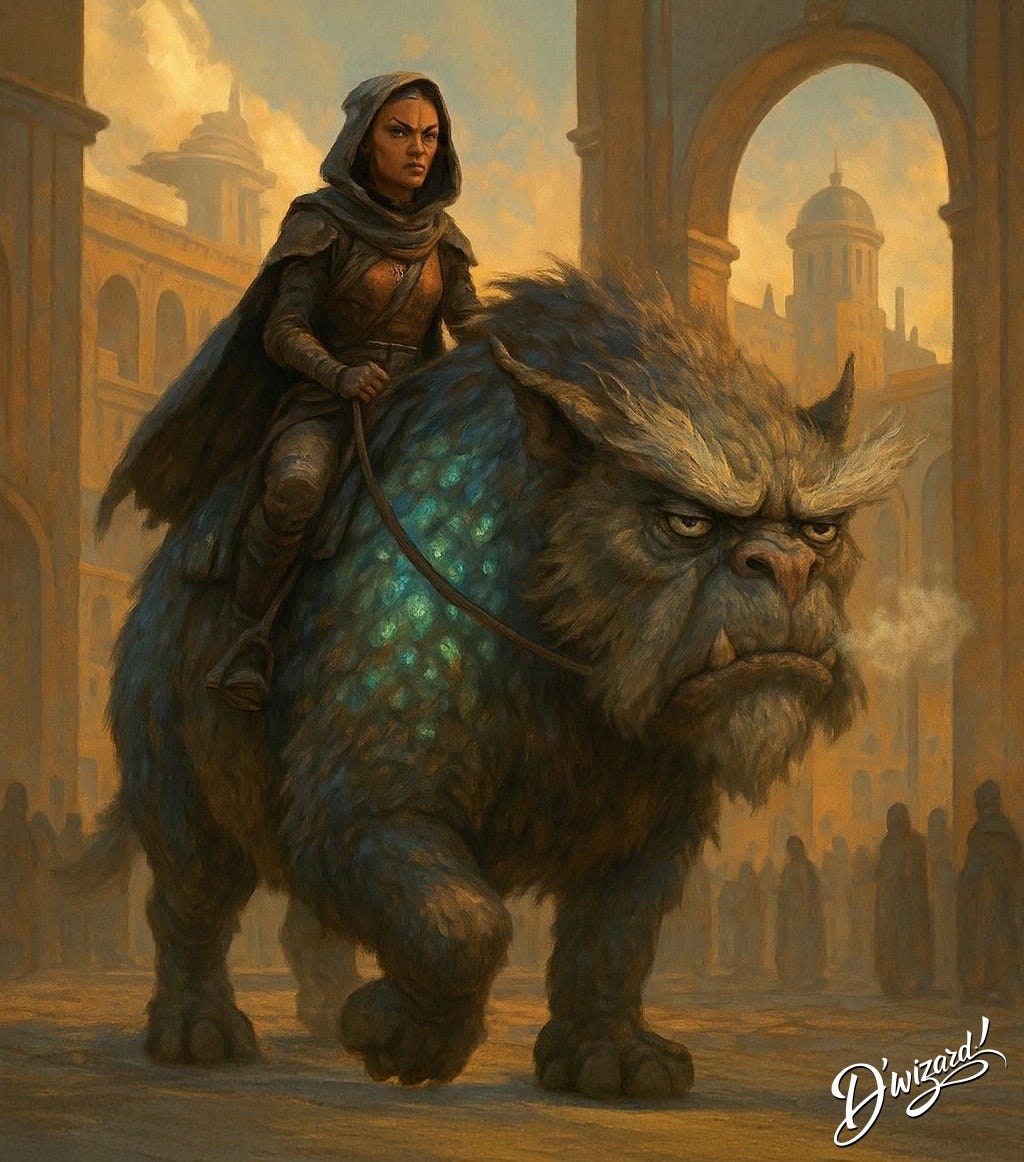 DIDI TEASE ARRIVED ON VERDURA-9 RIDING A CREATURE NOBODY HAD EVER SEEN BEFORE