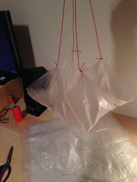 Parachute in the making Parachute in the making