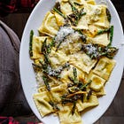 Asparagus and ricotta tortelli