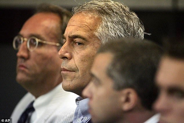 Pedophile: Robson was told she would be paid to bring Epstein girls who were willing to massage him, and Robson brought him six between the ages of 14 and 16 (Epstein above at a 2008 court hearing)