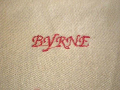 Machine Embroidered Byrne Machine Embroidered Byrne