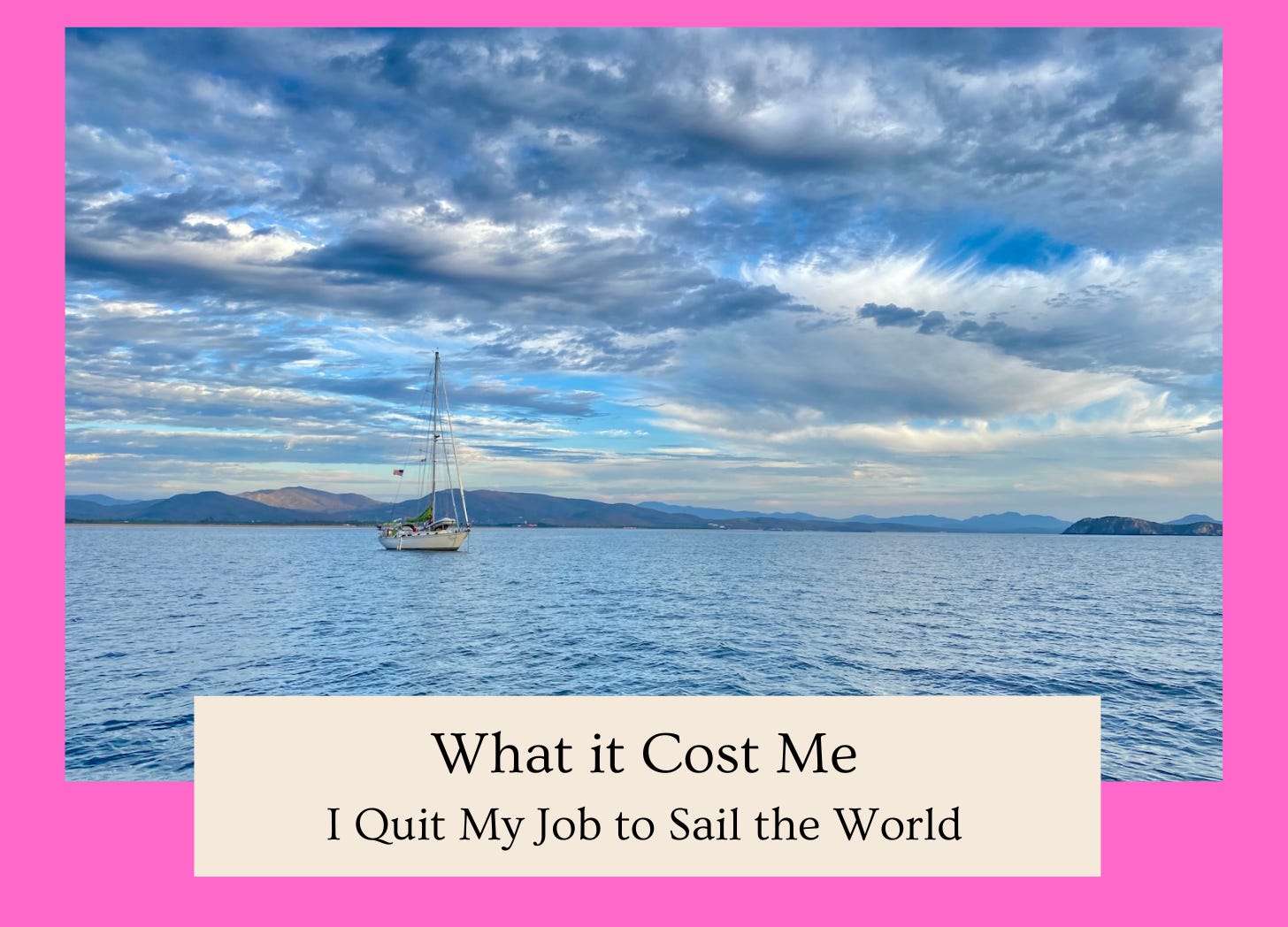 Photo of a sail boat anchored in the ocean off the coast of Puerto Vallerta Mexico