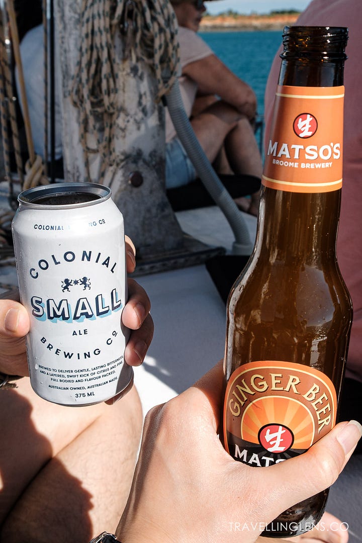Drinks & beautiful views from the whale cruise