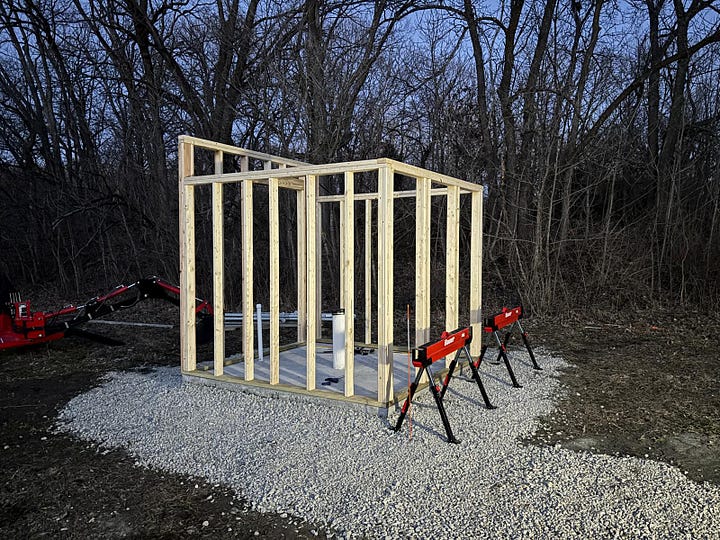 West and South Walls in Place