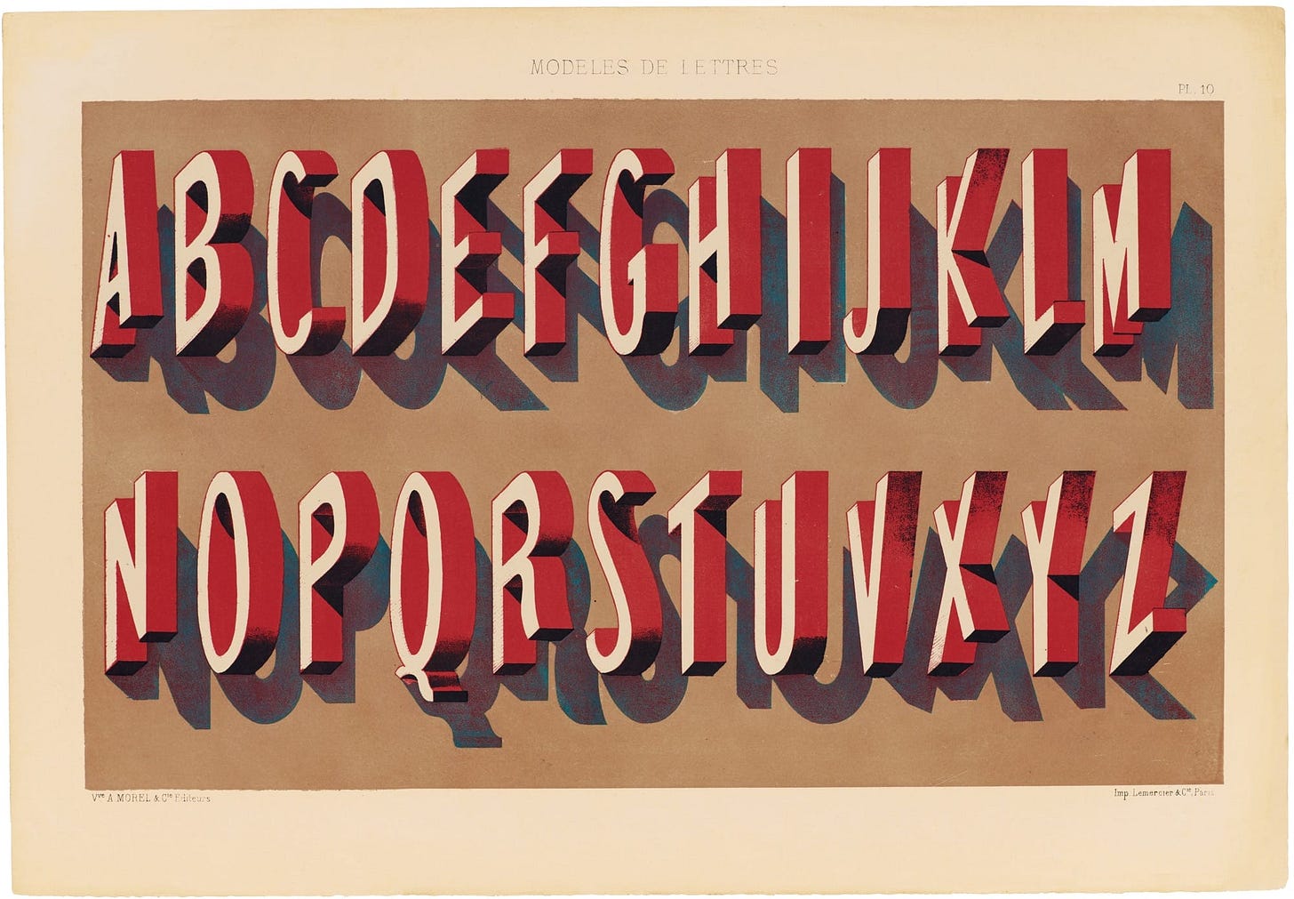 A historic example of French letterforms for decorative signpainting A historic example of French letterforms for decorative signpainting