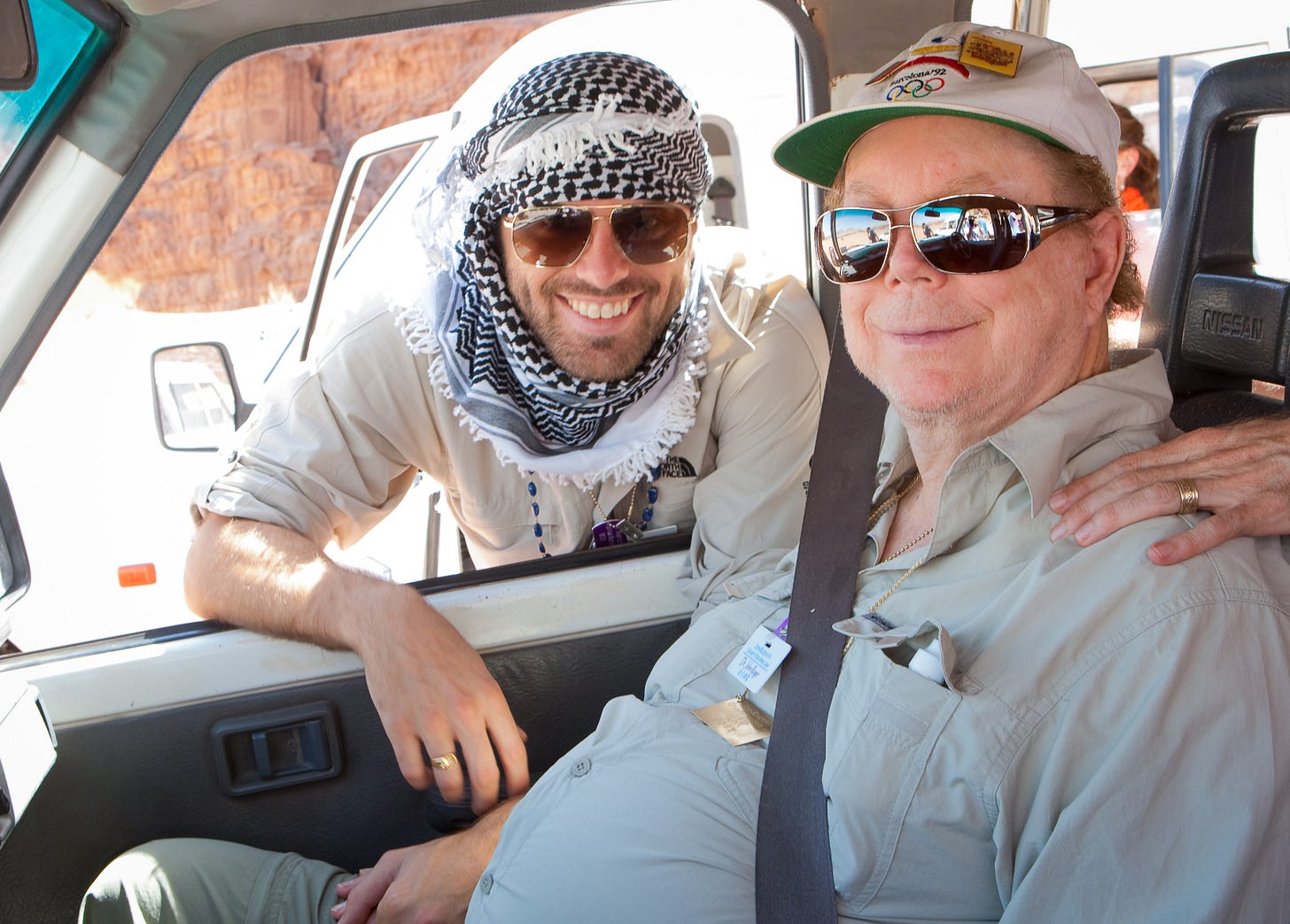 Nat Sharratt in Wadi Rum, Jordan 2009 with John-Roger