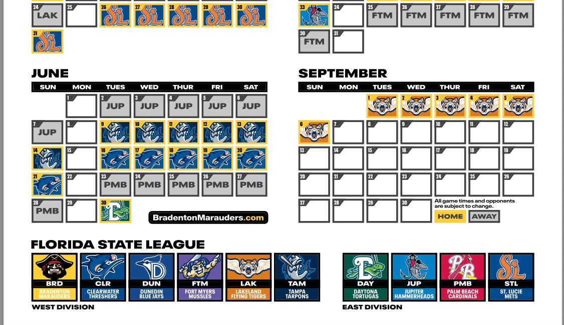 MARAUDERS ANNOUNCE 2026 SEASON SCHEDULE