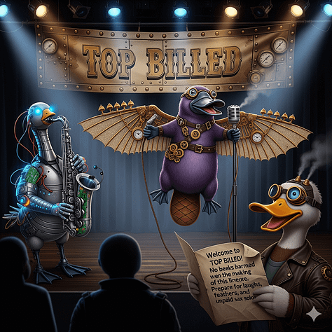 Steampunk platypus by Gemini, Seedream 4.0, and GPT-4o image