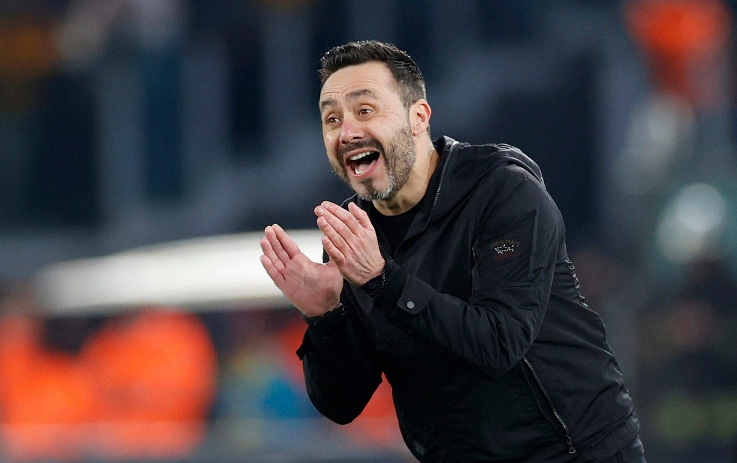 Frustrated Roberto De Zerbi battles to keep Brighton fire burning