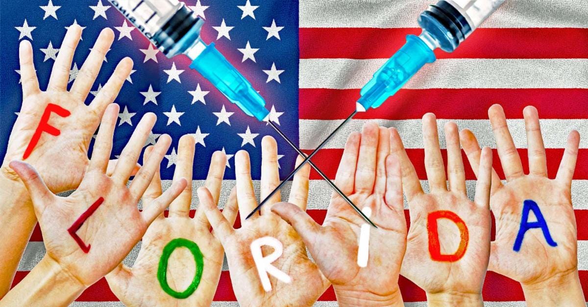 US flag with hands and syringe
