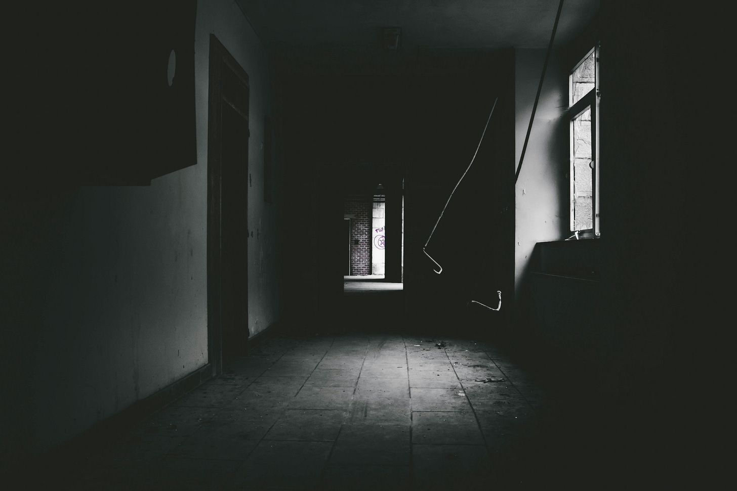 dark creepy hallway
