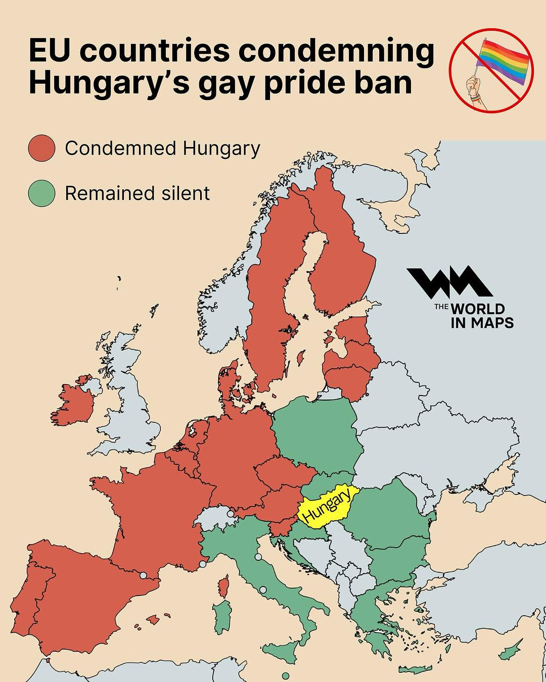 r/MapPorn - EU countries condemning Hungary's gay pride ban Condemned Hungary Remained silent Hungary un THE WORLD IN MAPS r/MapPorn - EU countries condemning Hungary's gay pride ban Condemned Hungary Remained silent Hungary un THE WORLD IN MAPS