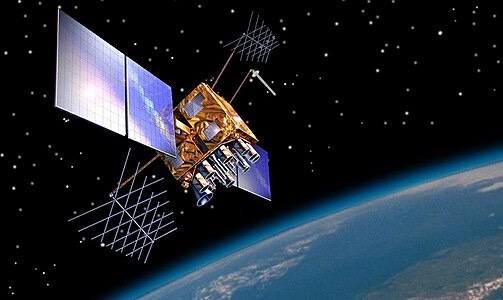 Artist's impression of a GPS-IIRM satellite in orbit Artist's impression of a GPS-IIRM satellite in orbit