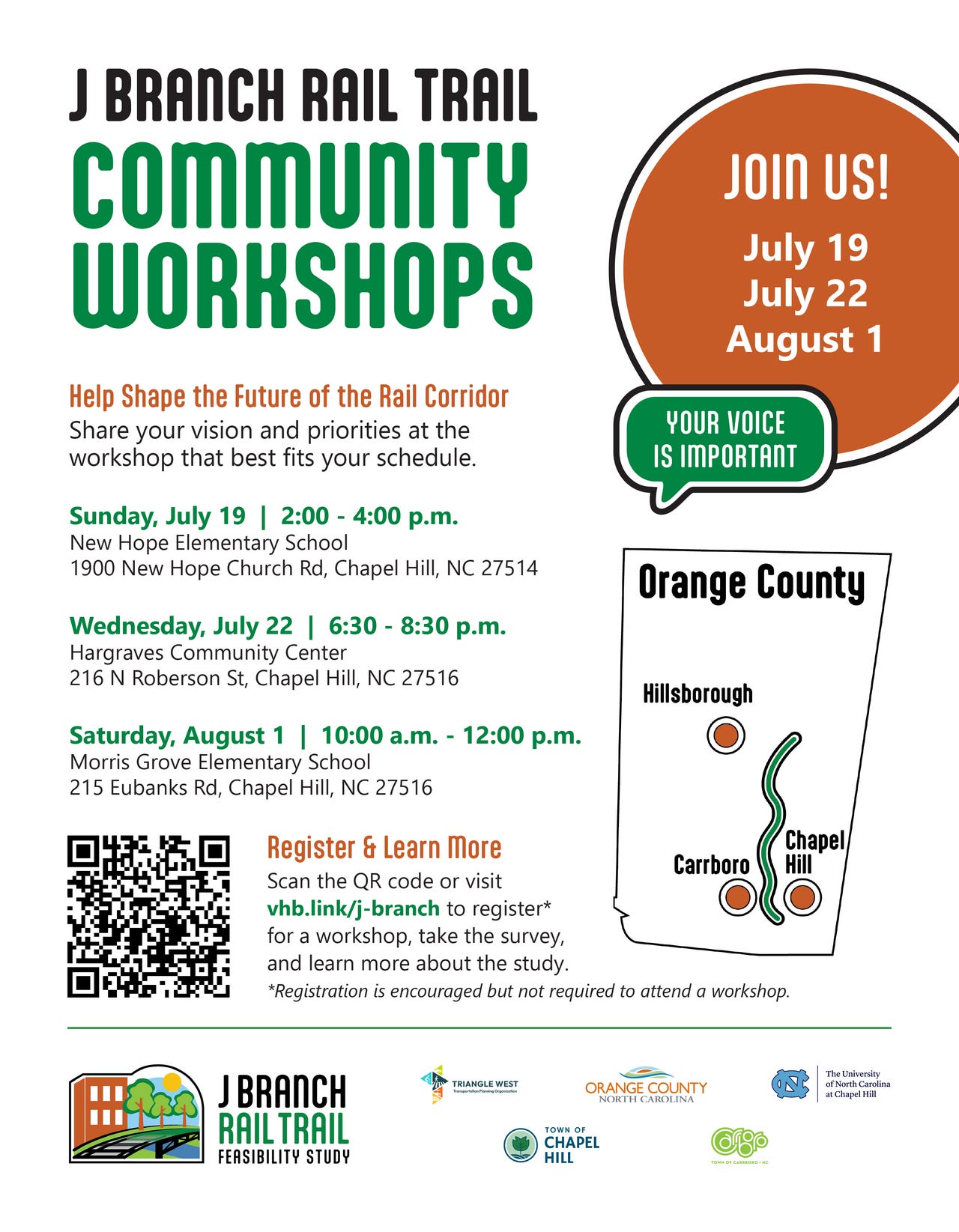 J Branch Rail Trail Community Workshops