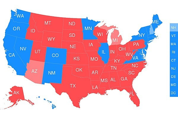 electoral map of usa clinton trump campaign 2016 electoral map of usa clinton trump campaign 2016