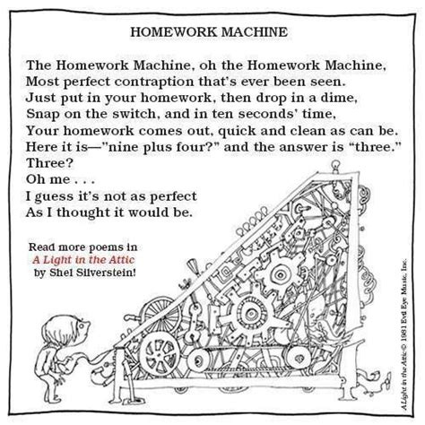 "The Homework Machine" by Shel Silverstein, from A Light in the Attic ...