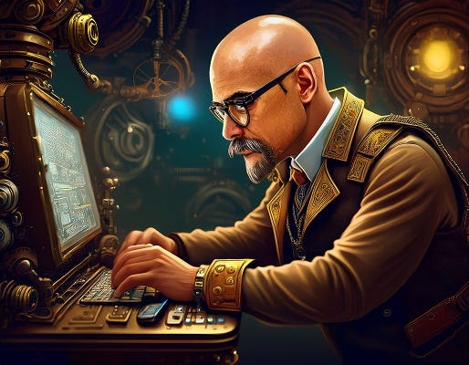 AI-generated image of a productive software engineer
