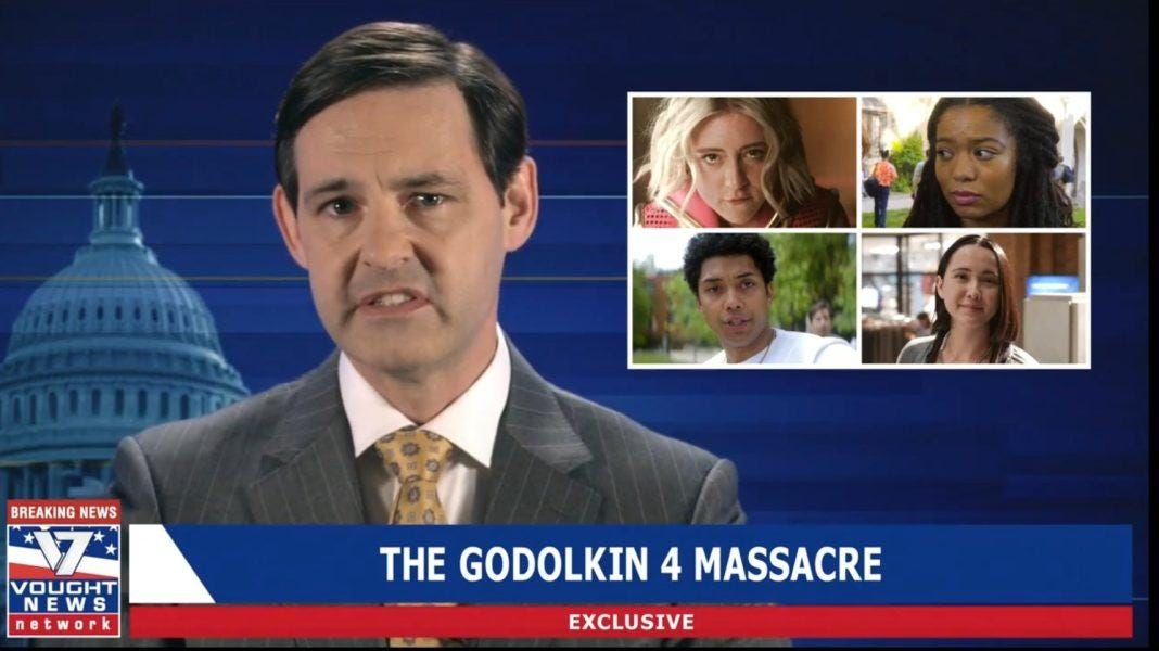 Gen V Cameron Coleman news reporter like FOX News