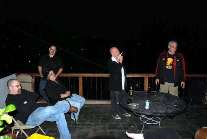 Authors on a deck. Authors on a deck.